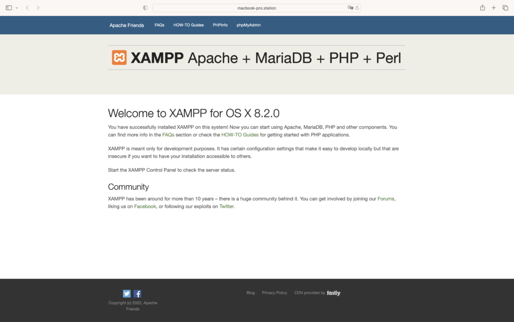 XAMPP home