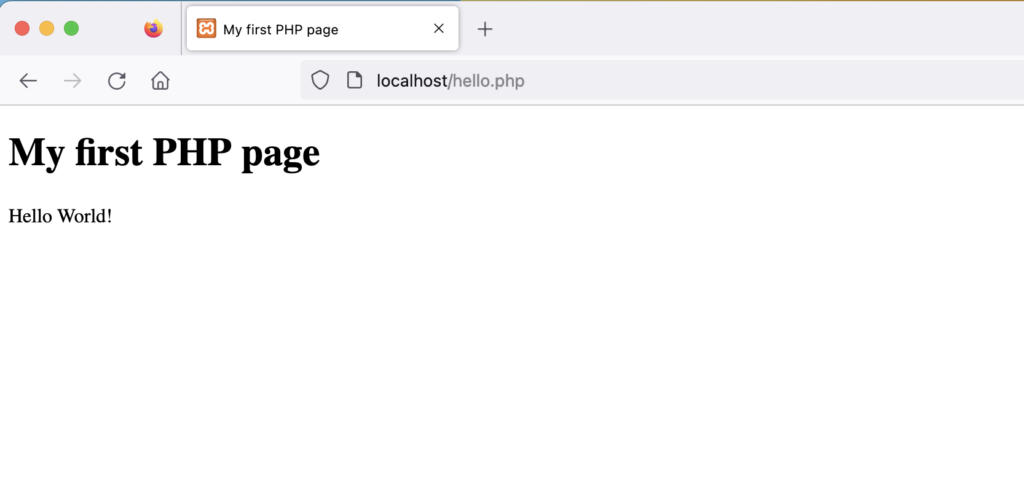 Php Hello page